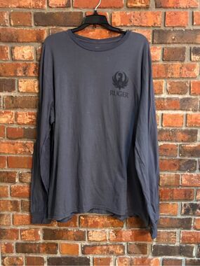 Ruger Firearms mens logo eagle long sleeve tee gray XXL